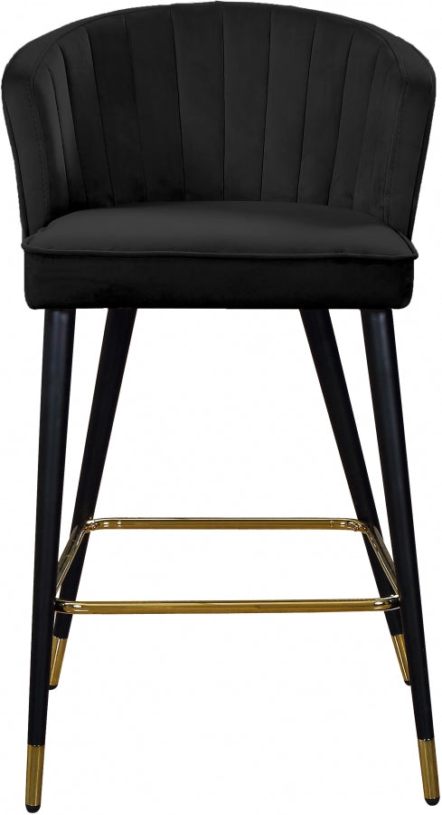 Tabouret de comptoir en velours Cassie