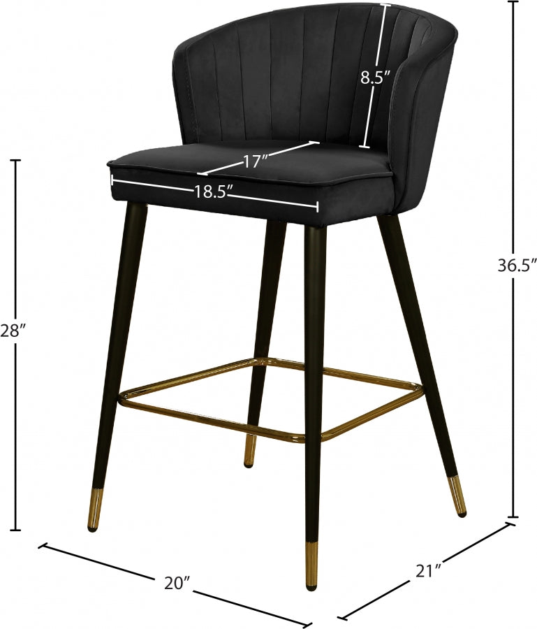 Tabouret de comptoir en velours Cassie