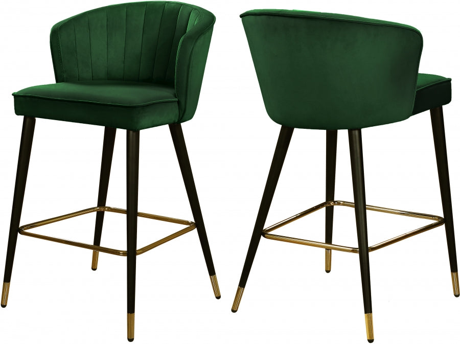 Tabouret de comptoir en velours Cassie