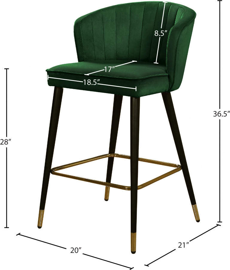 Tabouret de comptoir en velours Cassie