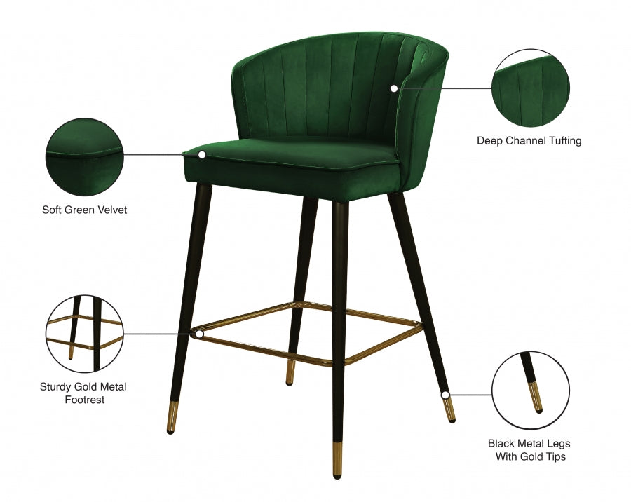 Tabouret de comptoir en velours Cassie