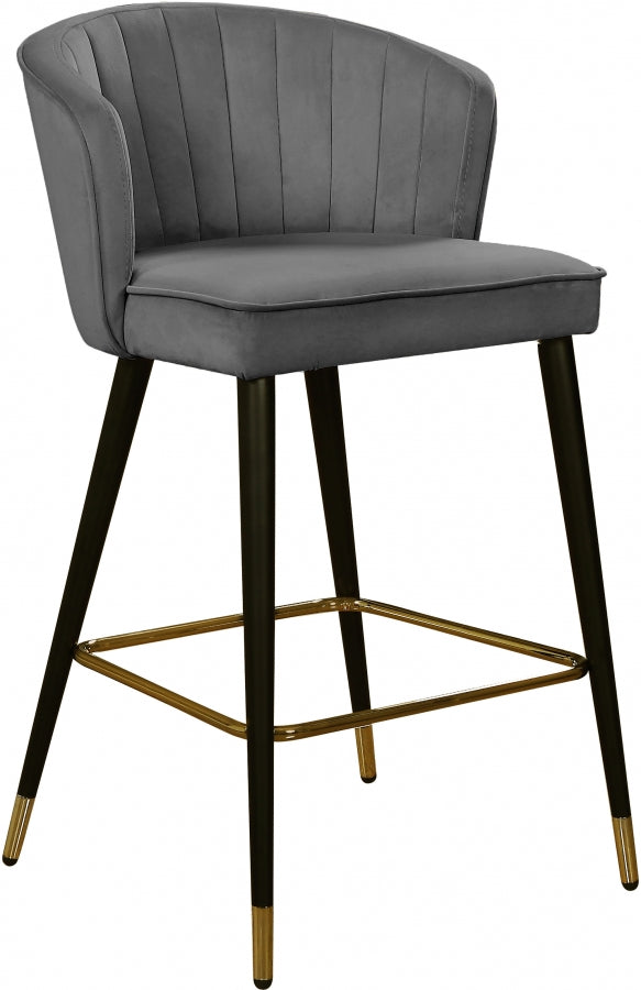 Tabouret de comptoir en velours Cassie