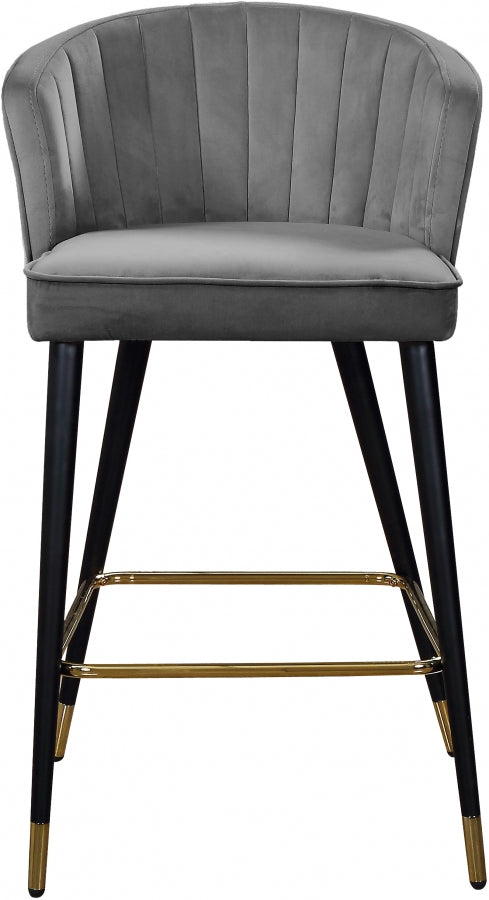 Tabouret de comptoir en velours Cassie