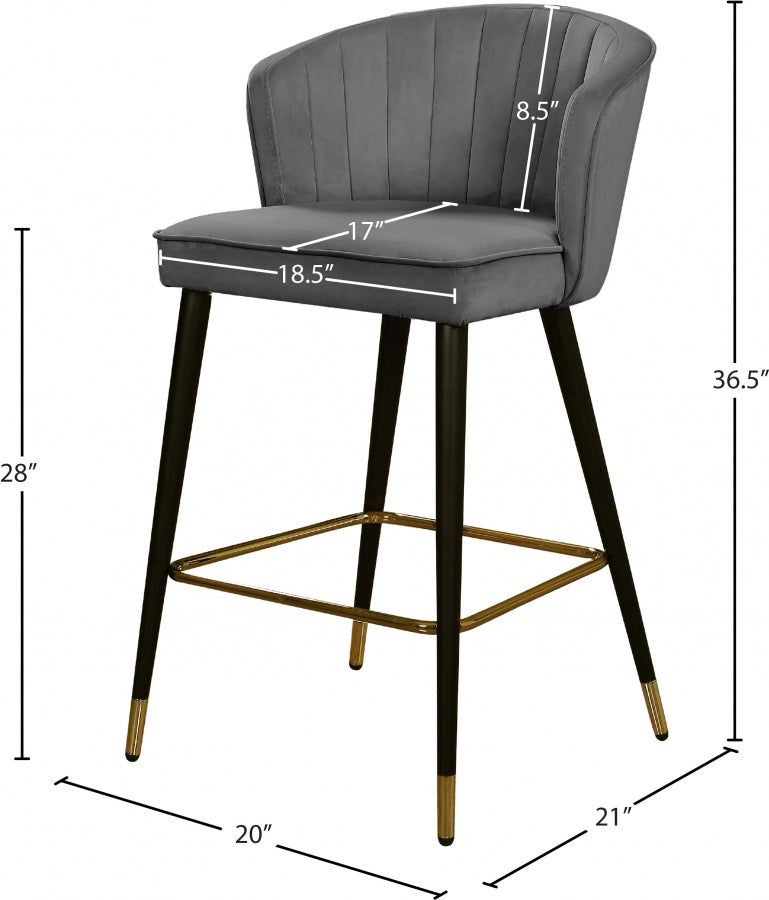 Tabouret de comptoir en velours Cassie