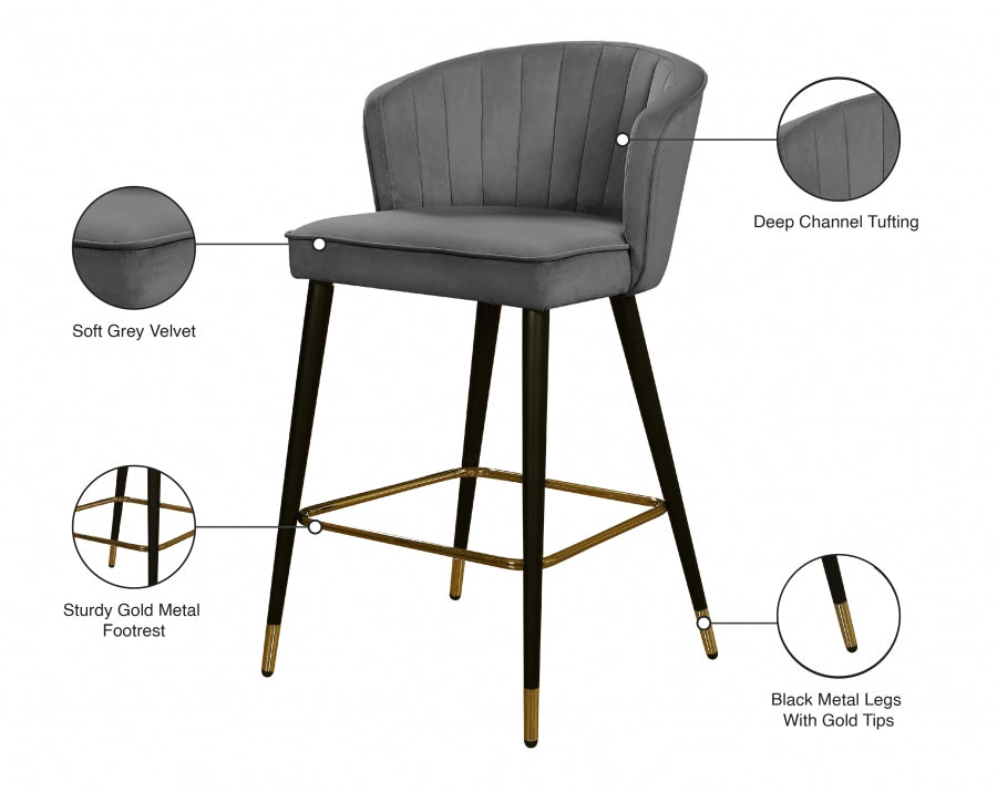 Tabouret de comptoir en velours Cassie