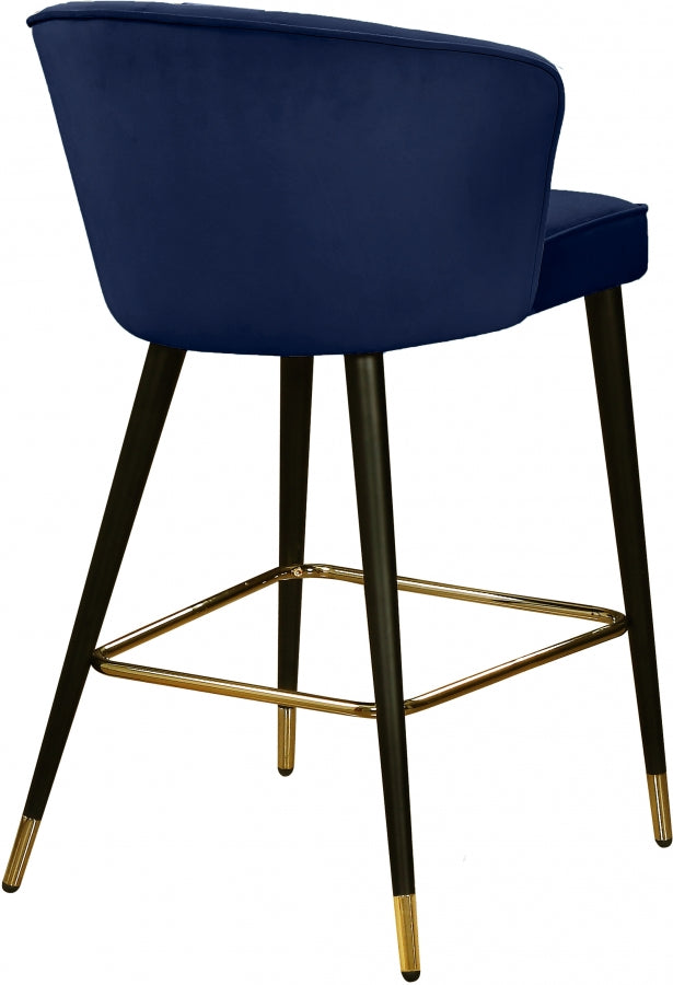 Tabouret de comptoir en velours Cassie