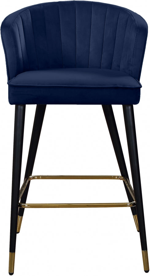 Tabouret de comptoir en velours Cassie
