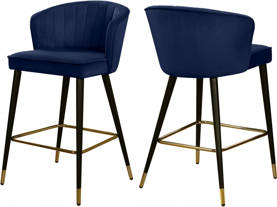 Tabouret de comptoir en velours Cassie