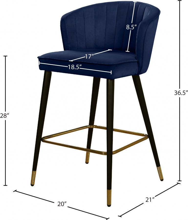 Tabouret de comptoir en velours Cassie
