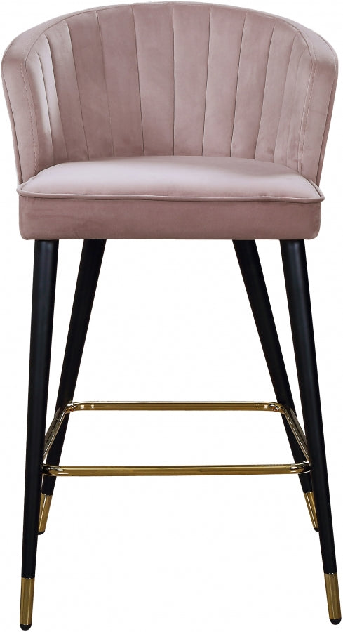 Tabouret de comptoir en velours Cassie