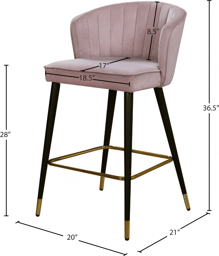 Tabouret de comptoir en velours Cassie