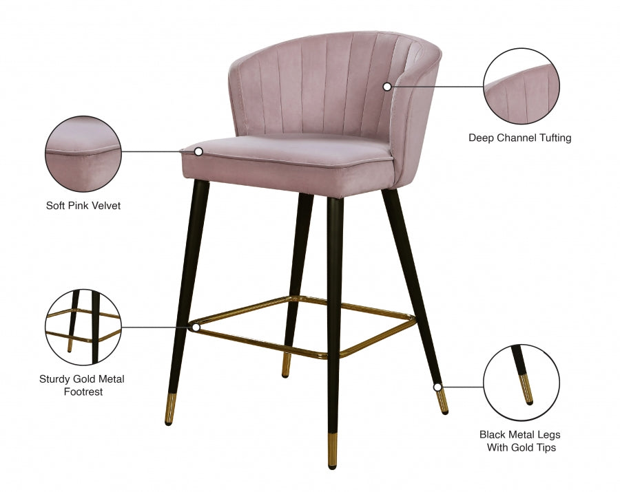 Tabouret de comptoir en velours Cassie