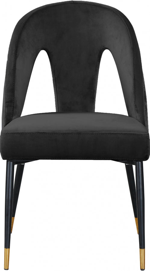 Chaise de salle à manger en velours Akoya