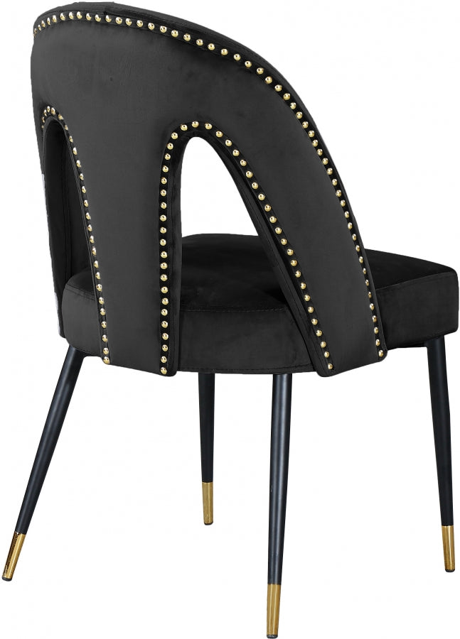 Chaise de salle à manger en velours Akoya