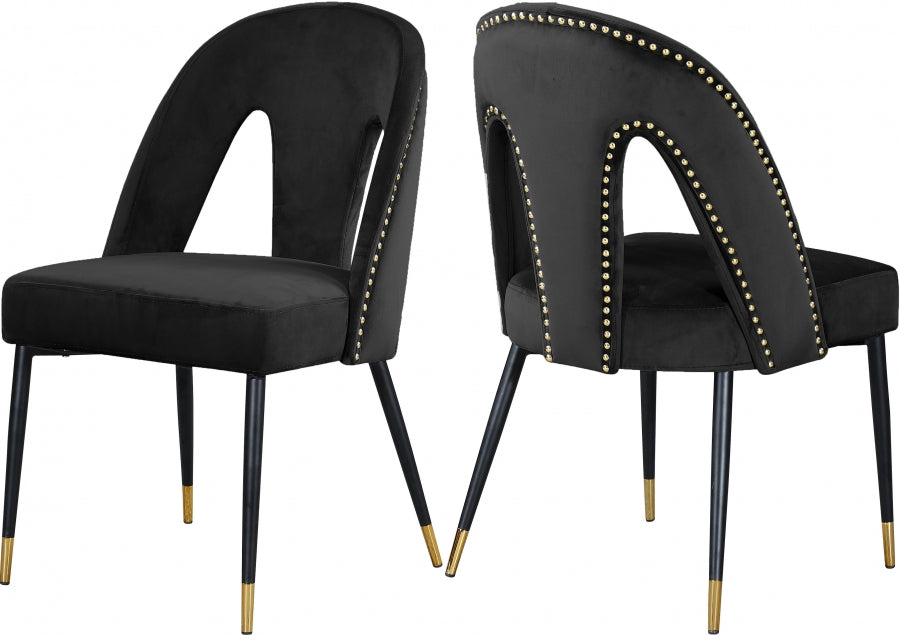 Chaise de salle à manger en velours Akoya