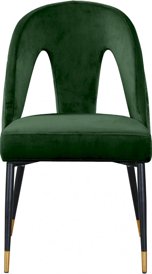 Chaise de salle à manger en velours Akoya