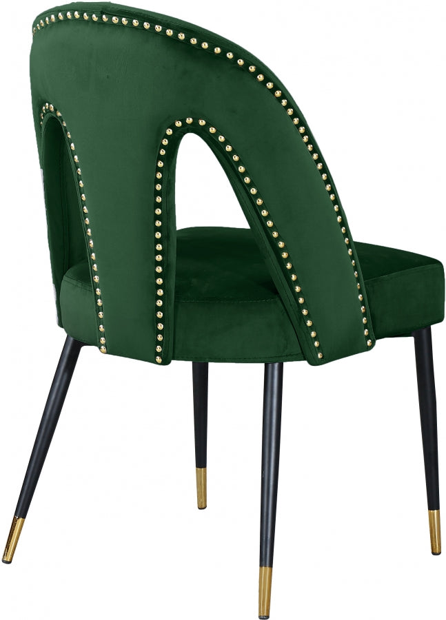 Chaise de salle à manger en velours Akoya
