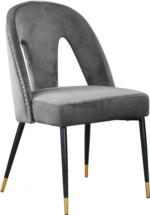 Chaise de salle à manger en velours Akoya