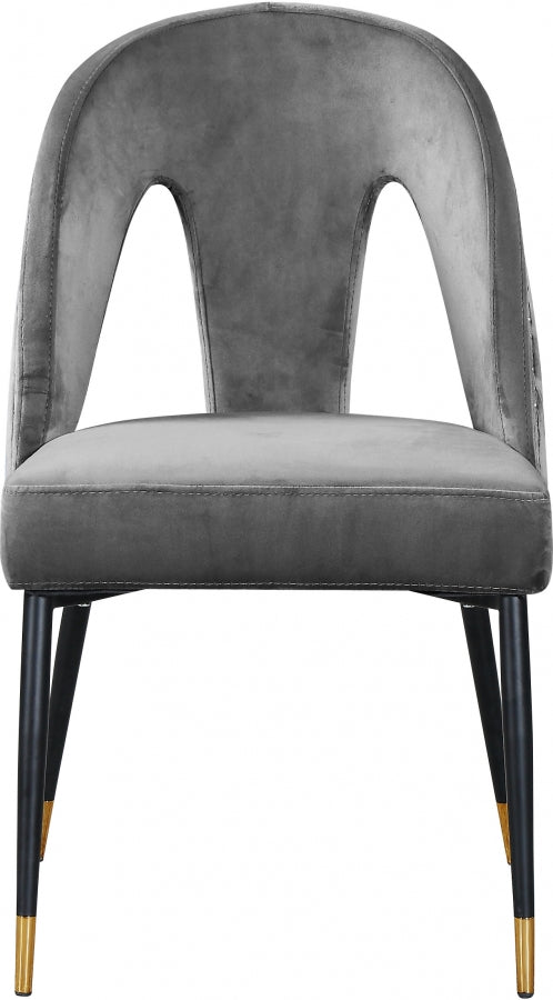 Chaise de salle à manger en velours Akoya