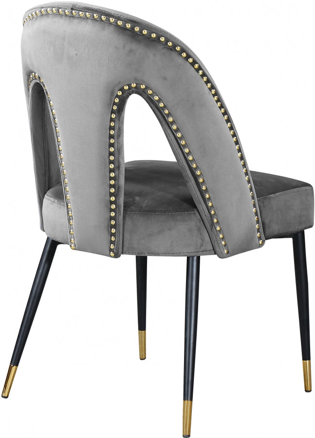 Chaise de salle à manger en velours Akoya