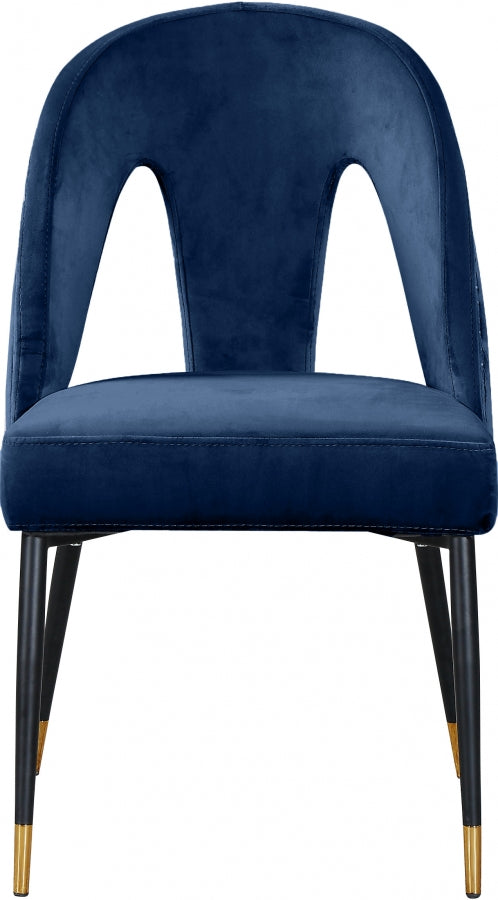 Chaise de salle à manger en velours Akoya