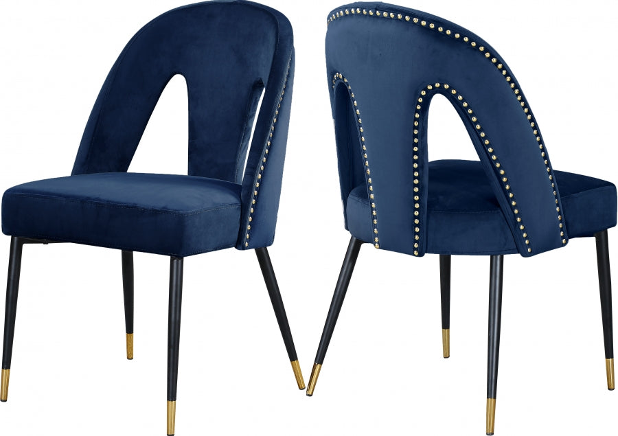 Chaise de salle à manger en velours Akoya