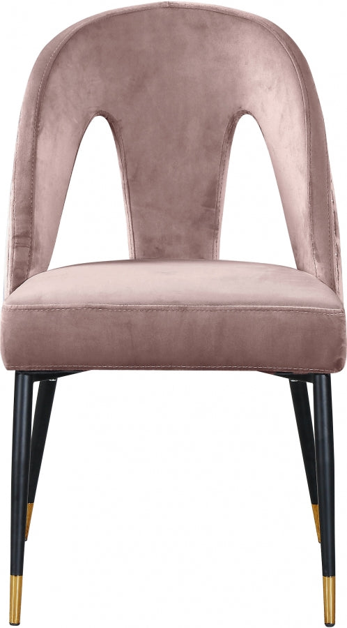Chaise de salle à manger en velours Akoya