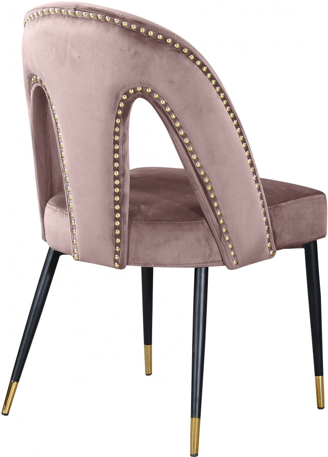 Chaise de salle à manger en velours Akoya