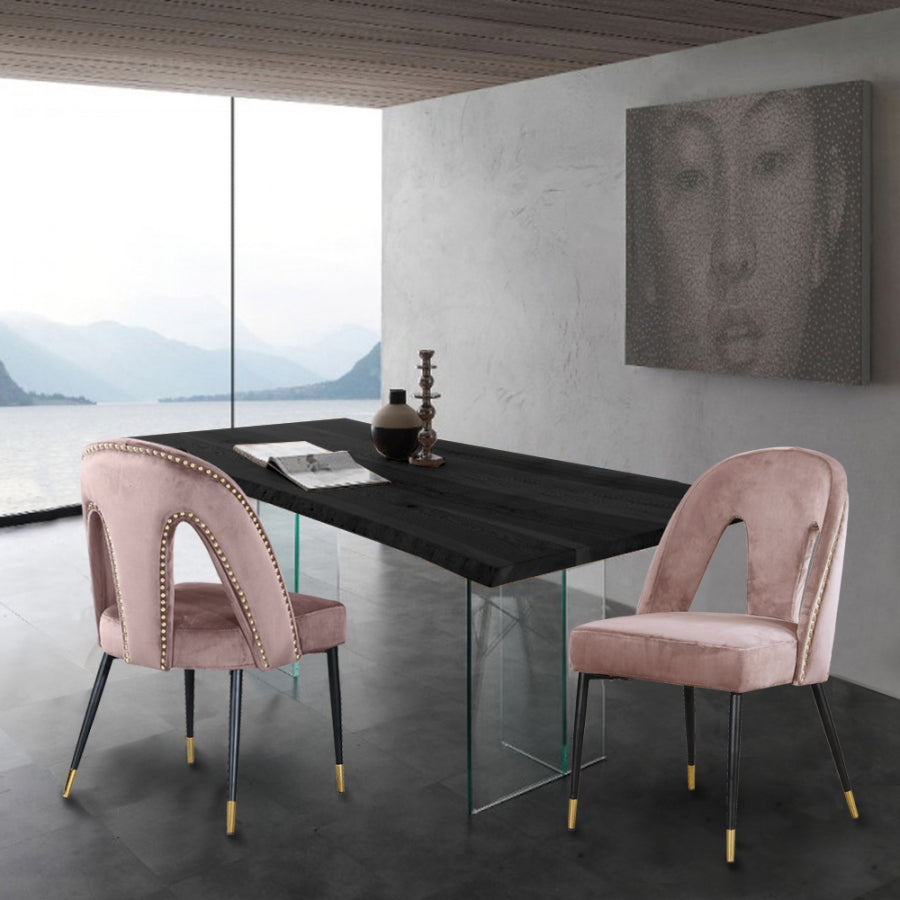 Chaise de salle à manger en velours Akoya
