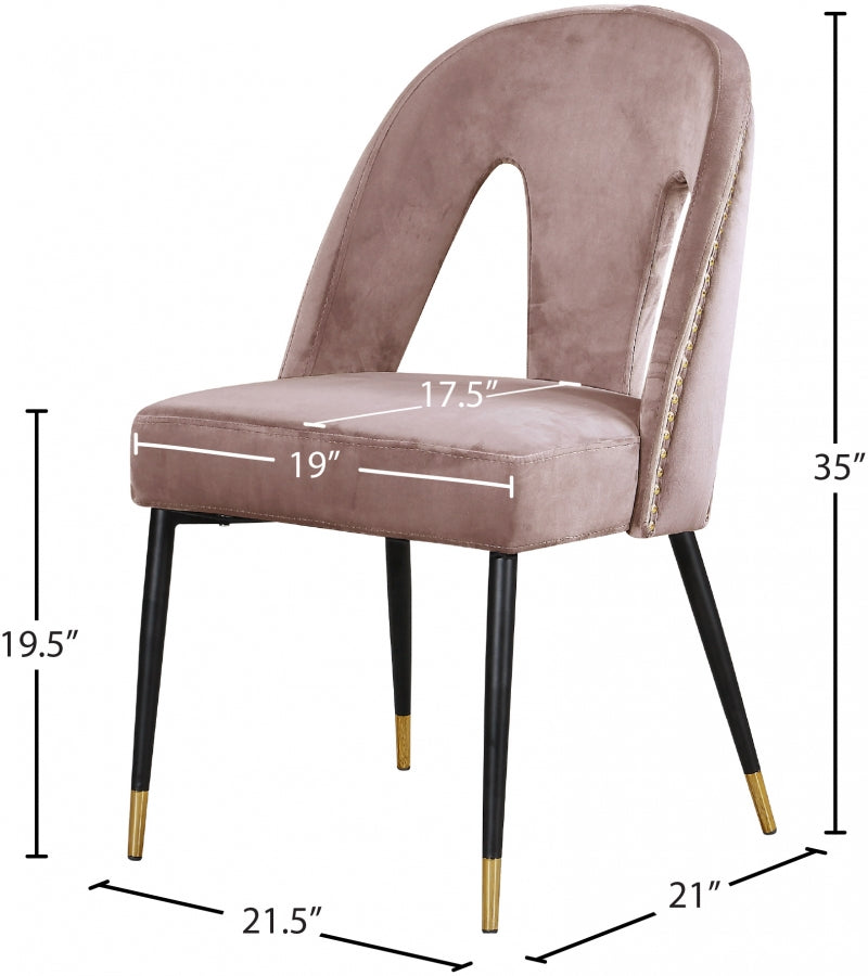Chaise de salle à manger en velours Akoya