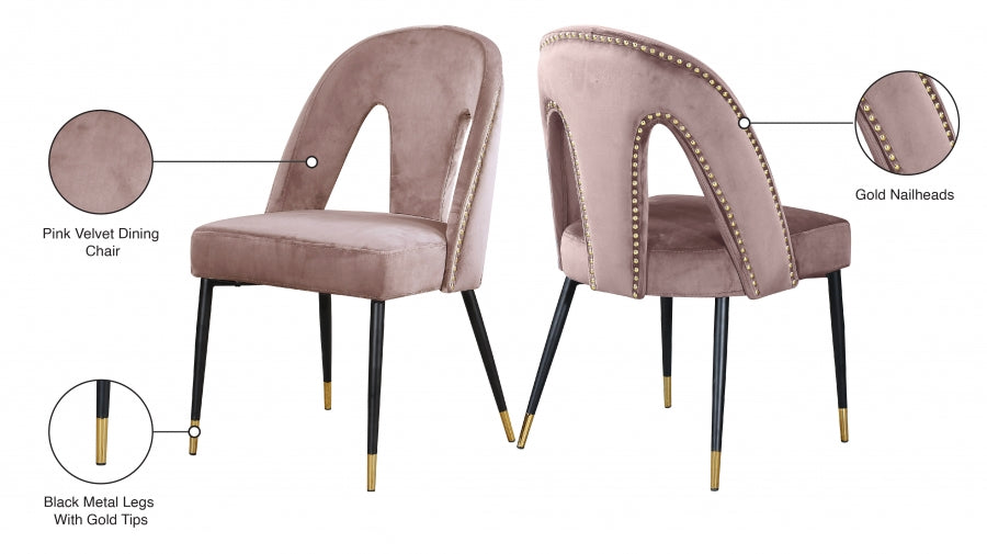 Chaise de salle à manger en velours Akoya