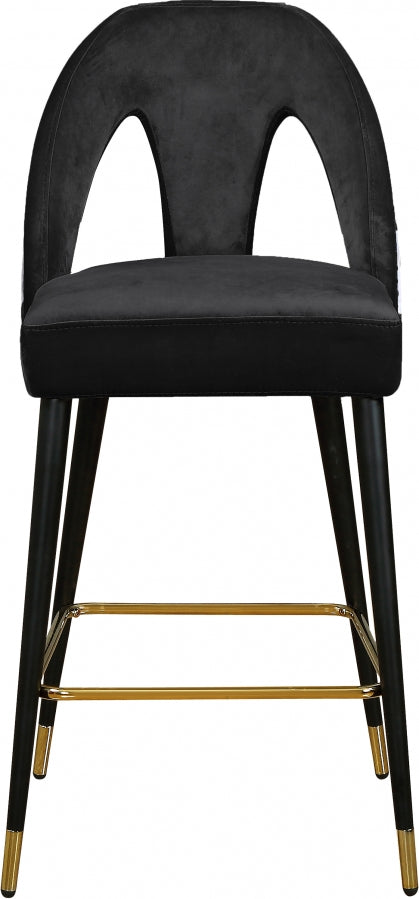Tabouret de comptoir en velours Akoya