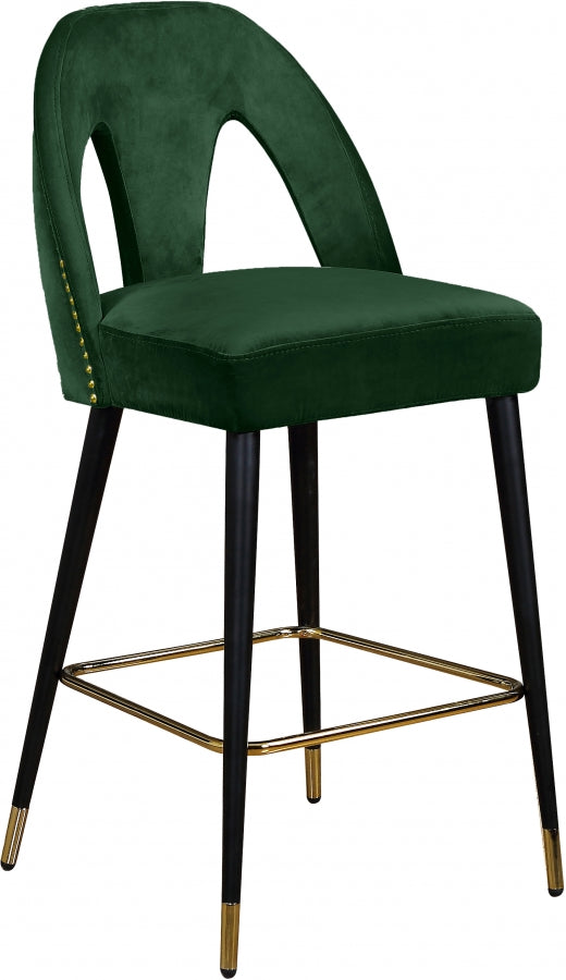 Tabouret de comptoir en velours Akoya