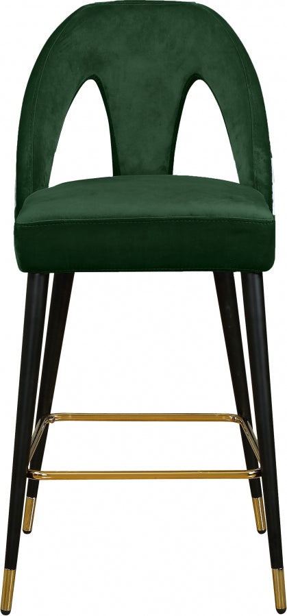 Tabouret de comptoir en velours Akoya