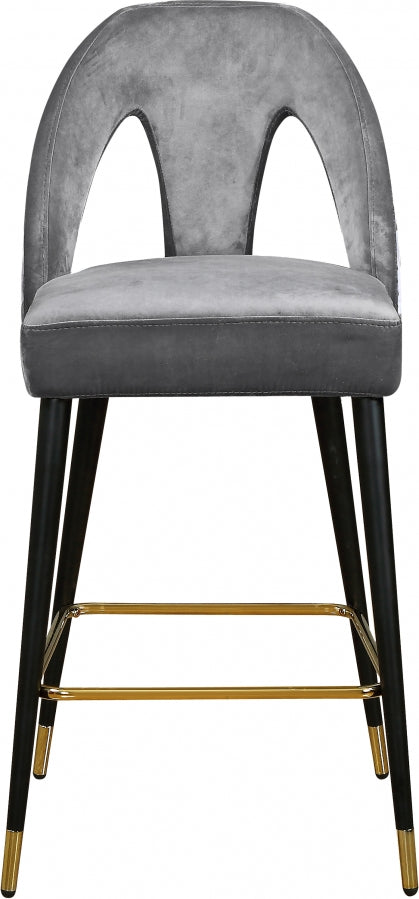 Tabouret de comptoir en velours Akoya