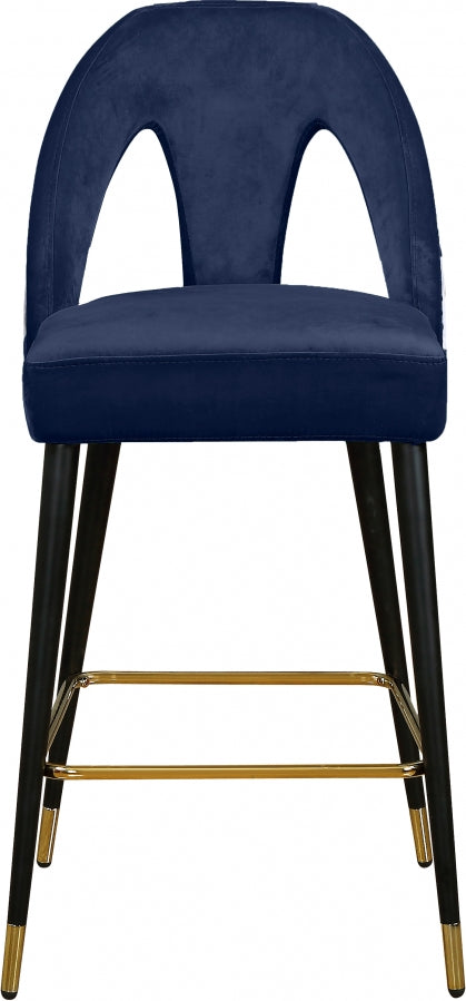 Tabouret de comptoir en velours Akoya
