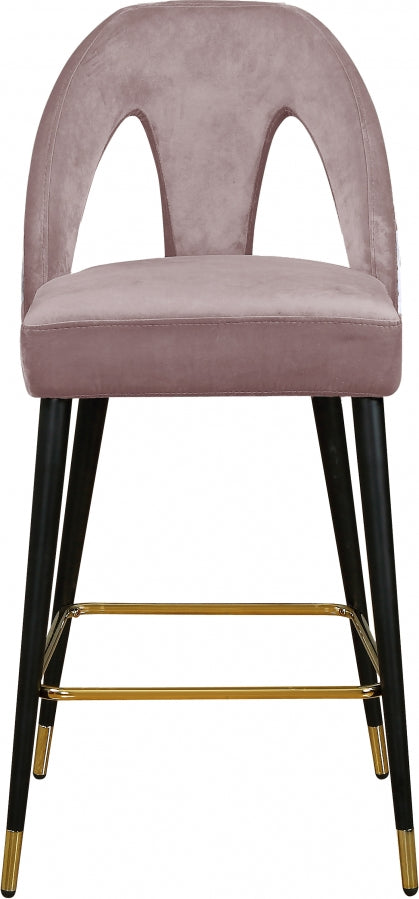 Tabouret de comptoir en velours Akoya