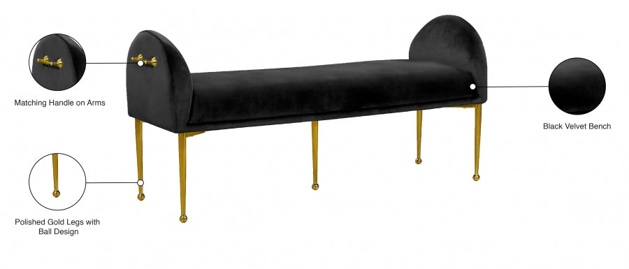 Banc en velours Owen