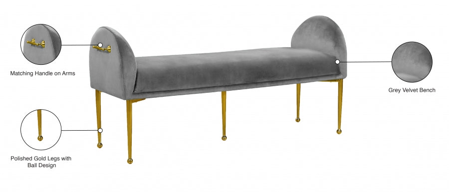 Banc en velours Owen