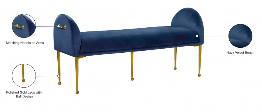 Banc en velours Owen