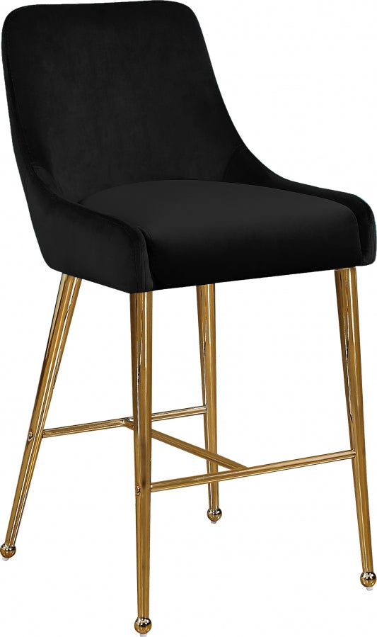 Tabouret de comptoir en velours Owen