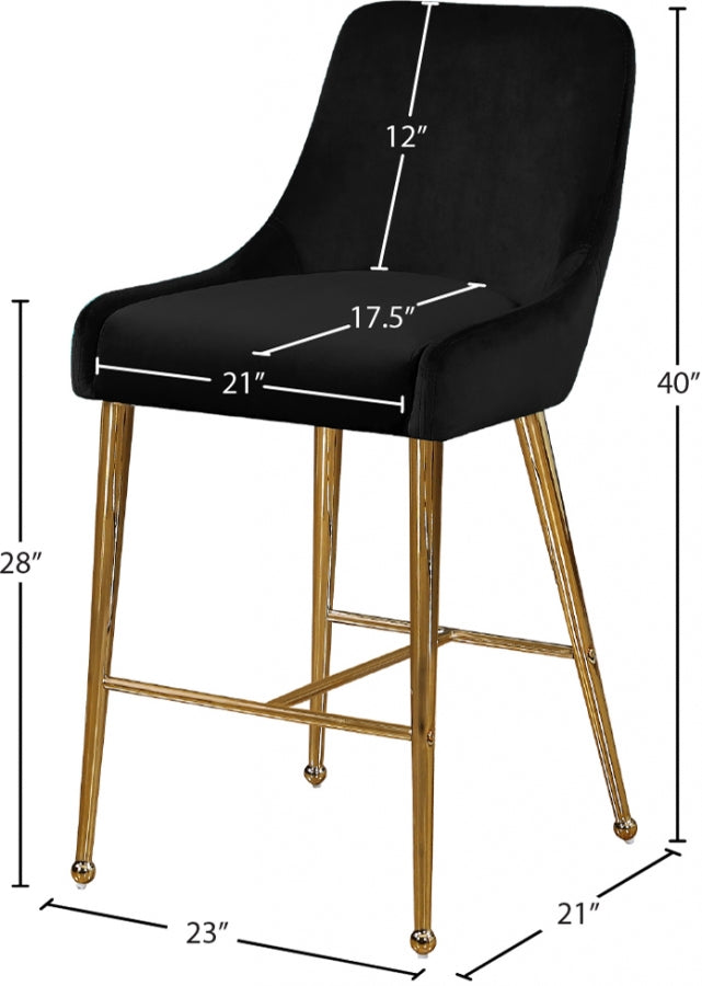 Tabouret de comptoir en velours Owen