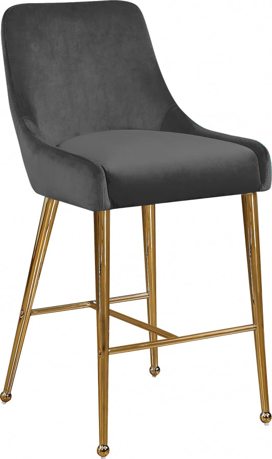 Tabouret de comptoir en velours Owen