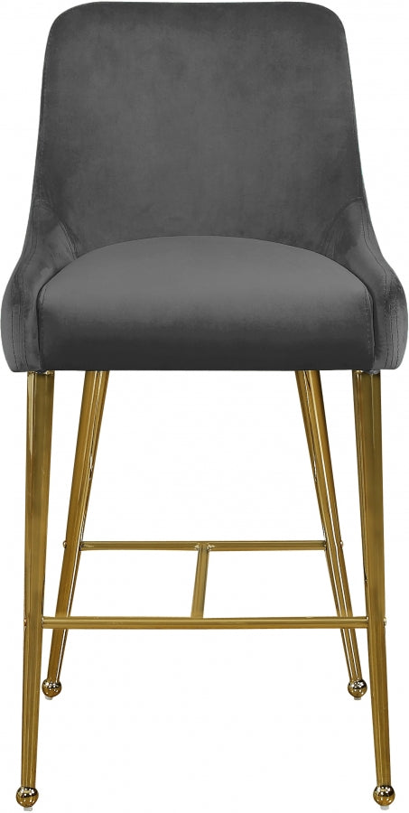 Tabouret de comptoir en velours Owen