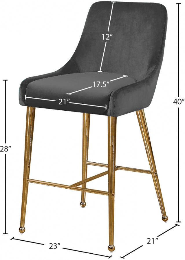 Tabouret de comptoir en velours Owen