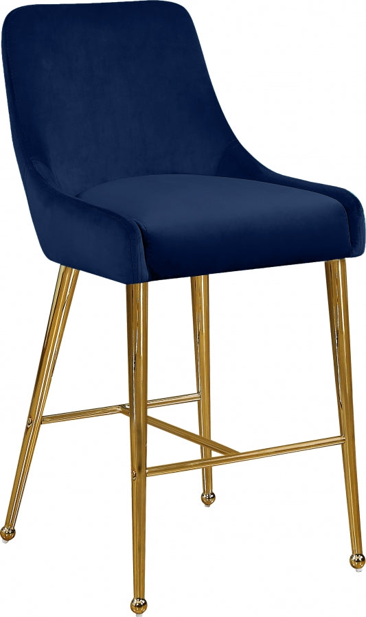 Tabouret de comptoir en velours Owen