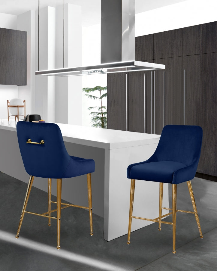 Tabouret de comptoir en velours Owen