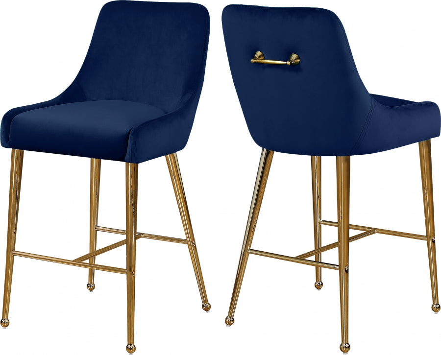 Tabouret de comptoir en velours Owen