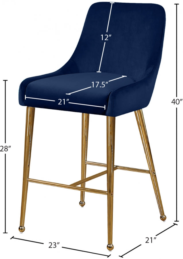 Tabouret de comptoir en velours Owen