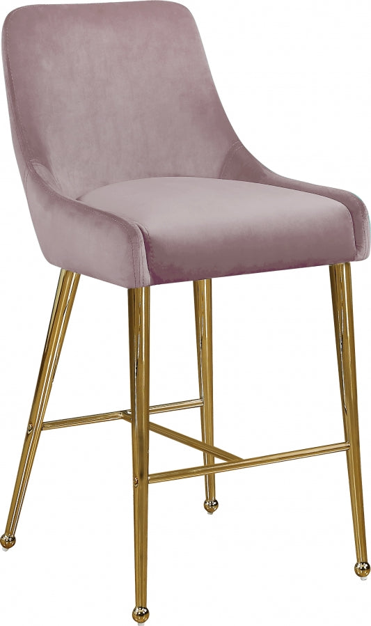 Tabouret de comptoir en velours Owen